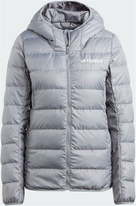 adidas daunenjacke damen grau|Adidas Woman Terrex Multi Light Hooded Down Jacket grey .